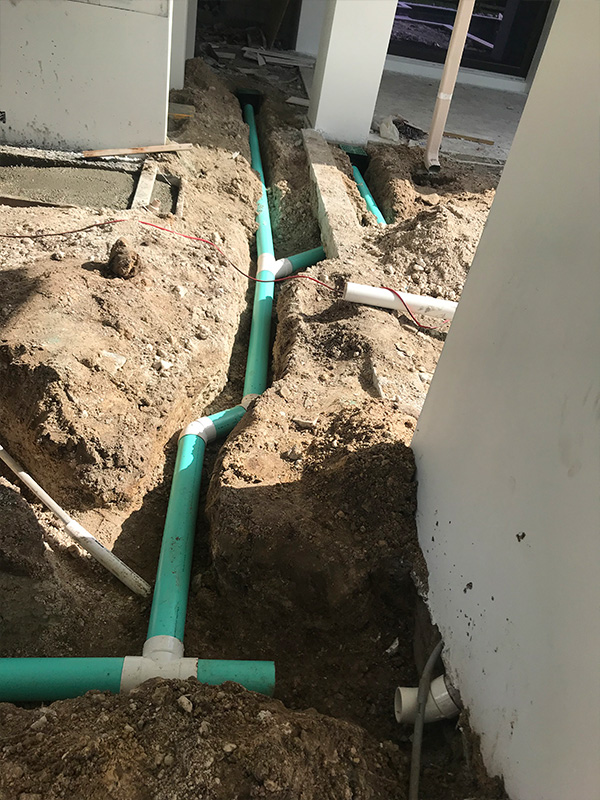Positive drainage using Sewer-Drain DOT approved pipe