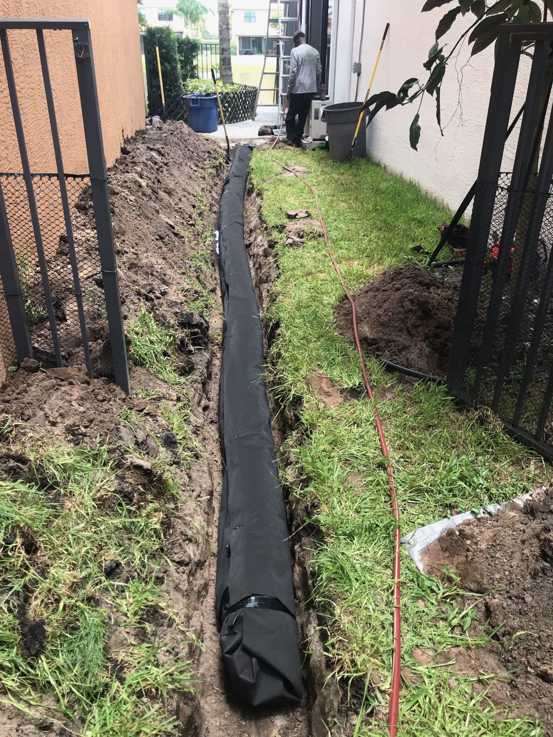 Pre-fabricated French drain installation Part 2