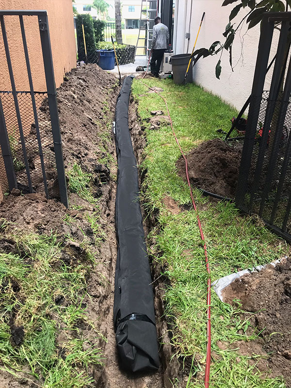 Pre-fabricated French drain installation Part 2